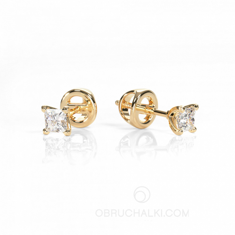 Пусеты-трансформеры из золота с бриллиантами MYSTERY EARRINGS YELLOW