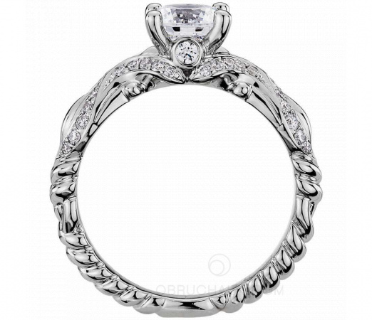 Массивное витое помолвочное кольцо с бриллиантами на заказ фото 3