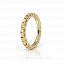 Женское обручальное кольцо из желтого золота с желтыми бриллиантами STONE SUN фото