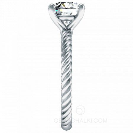Легкое помолвочное кольцо с одним бриллиантом WEAVE на заказ фото 3