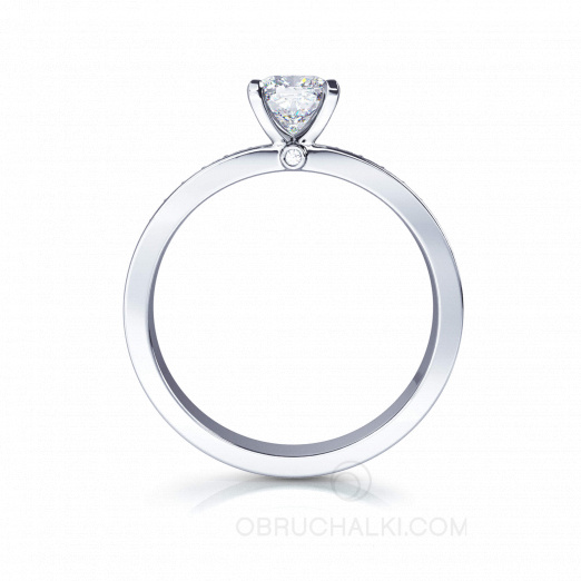Шикарное помолвочное кольцо с белым бриллиантом MYSTERY CUSHION DIAMOND на заказ фото 3