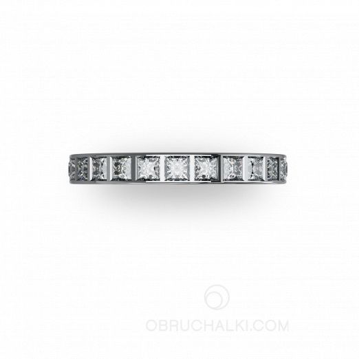 Женское обручальное кольцо с квадратными бриллиантами  на заказ фото 2