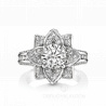 Женское кольцо в виде цветка с большим бриллиантом WHITE FLOWER