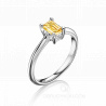 Помолвочное золотое кольцо с желтым бриллиантом огранки эмеральд PROMISE SUN EMERALD