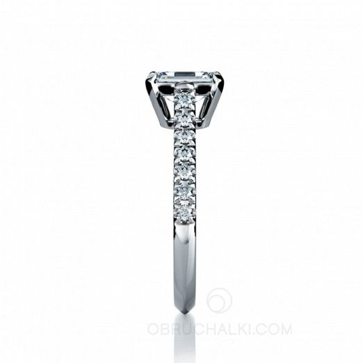 Кольцо на помолвку из бриллиантов EMERALD DIAMONDS RING на заказ фото 4