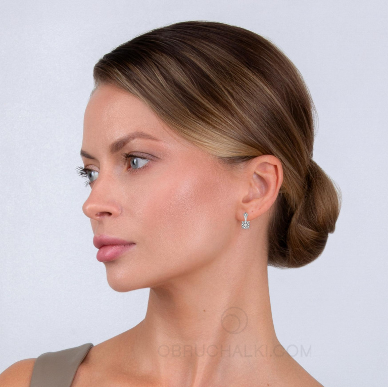 Элегантные серьги из белого золота ELEGANT CIRCLE