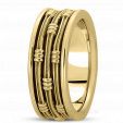 Оригинальное мужское обручальное кольцо из комбинированного золота на заказ фото 2
