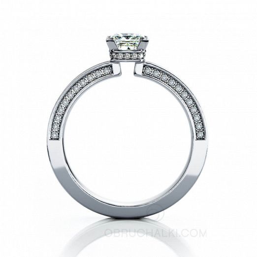 Помолвочное кольцо из белого золота с бриллиантами EIFEL RING на заказ фото 3