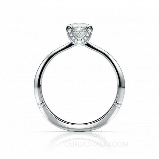Помолвочное кольцо золотое с квадратным бриллиантом принцесса PRINCESS DREAMS на заказ фото 4