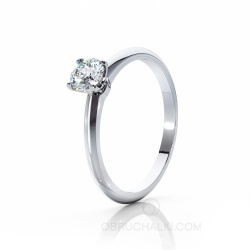 Классическое кольцо для помолвки с круглым бриллиантом SNOW QUEEN  фото
