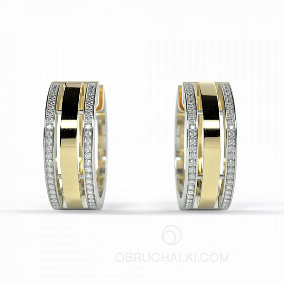 Серьги кольца с бриллиантами COMBO DIAMONDS EARRINGS