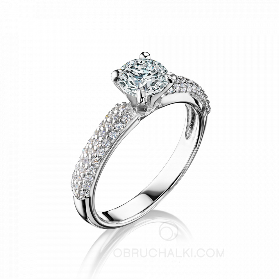 Помолвочное кольцо из платины с бриллиантами STARRY MOON