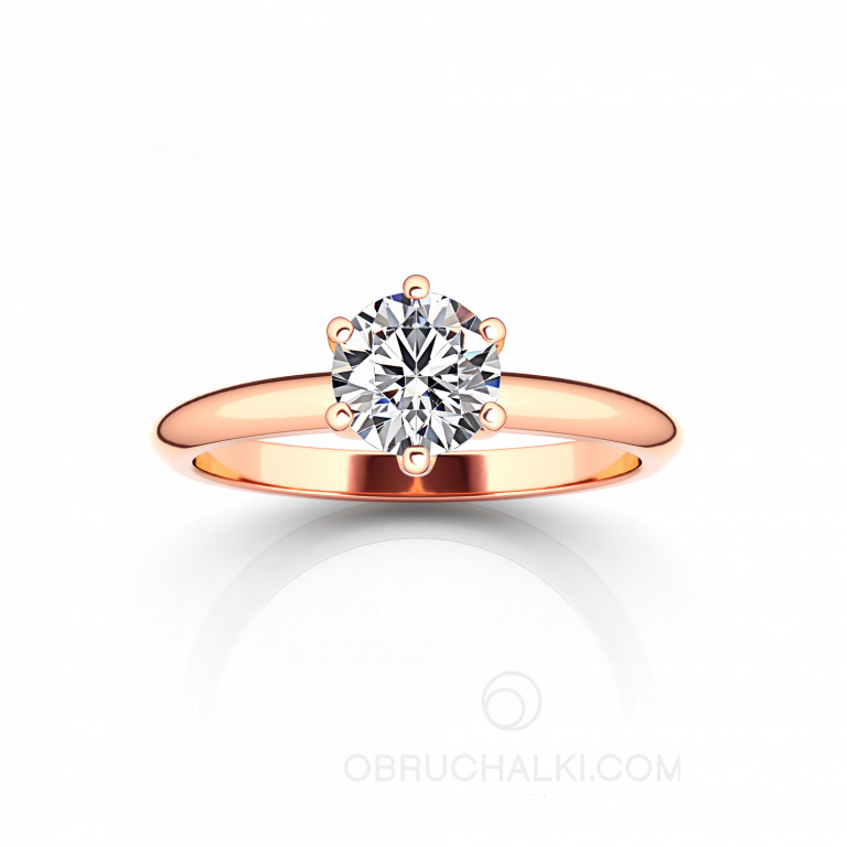 Помолвочное кольцо с одним бриллиантом DIAMOND DREAM