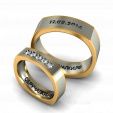 Оригинальные обручальные кольца с датой свадьбы с бриллиантами на заказ фото 3