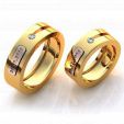 Эксклюзивные гладкие обручальные комбинированные кольца с датой свадьбы или именем на заказ фото