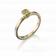 Помолвочное кольцо из желтого золота с желтым бриллиантом огранки эмеральд FAMILY RELIC на заказ фото 3