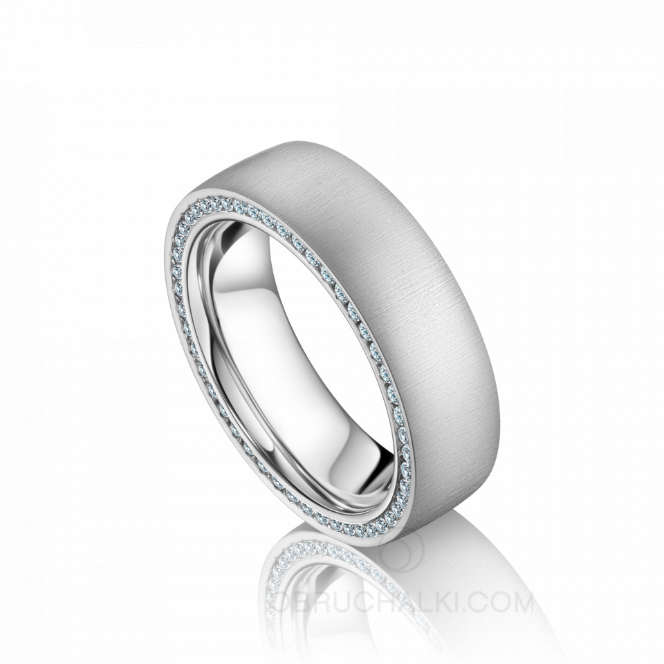 Женское матовое обручальное кольцо SHIMMER с бриллиантами