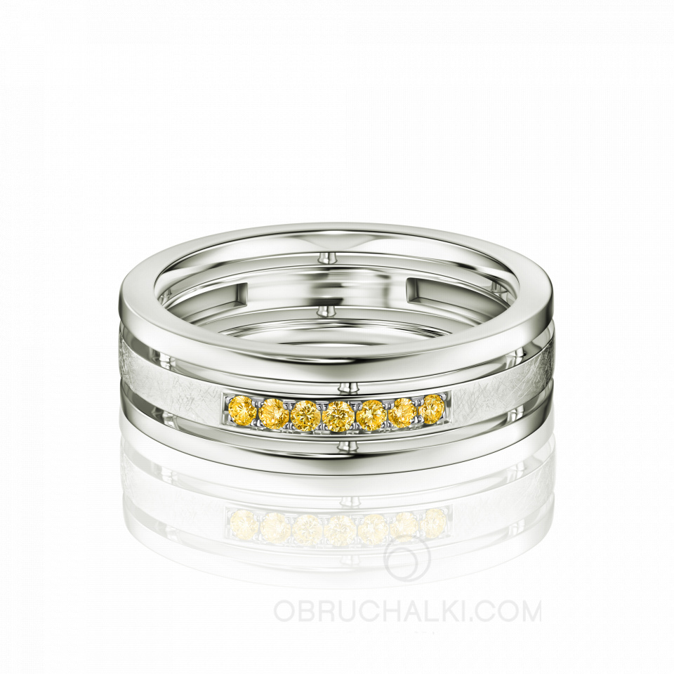 Женское обручальное кольцо из золота с желтыми бриллиантами COMBO ICE YELLOW DIAMONDS