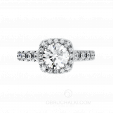 Помолвочное кольцо с бриллиантом в квадратной оправе и россыпью камней ISABELLA на заказ фото 2