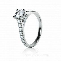 Кольцо для помолвки с бриллиантом и россыпью камней MAGNIFICENCE фото