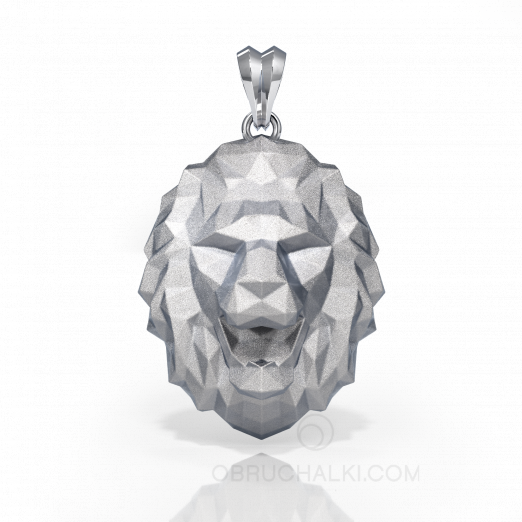 Мужской кулон серебряный в виде льва LION POWER на заказ фото