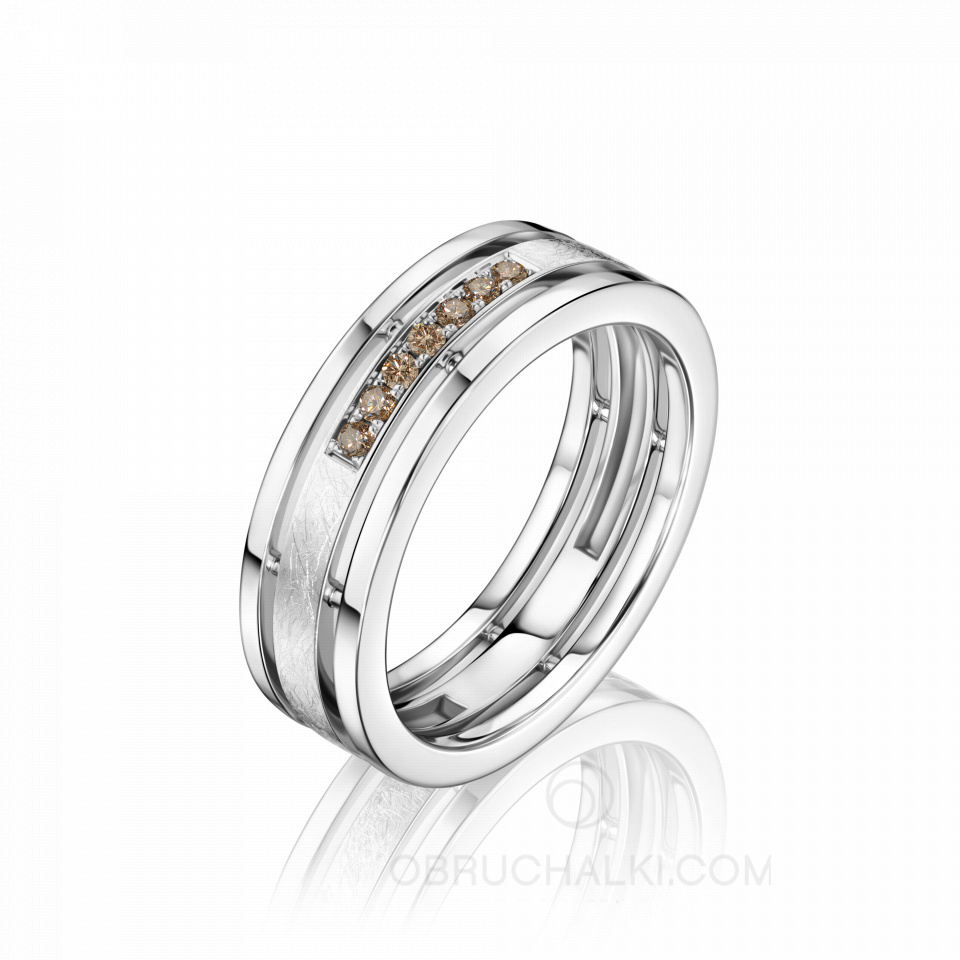 Женское обручальное кольцо из золота с коньячными бриллиантами COMBO ICE COGNAC DIAMONDS