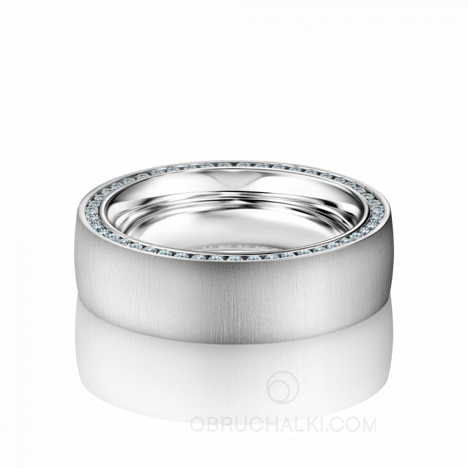 Женское матовое обручальное кольцо SHIMMER с бриллиантами