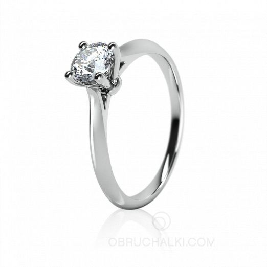 Элегантное помолвочное кольцо с 1 бриллиантом SMART DIAMOND на заказ фото