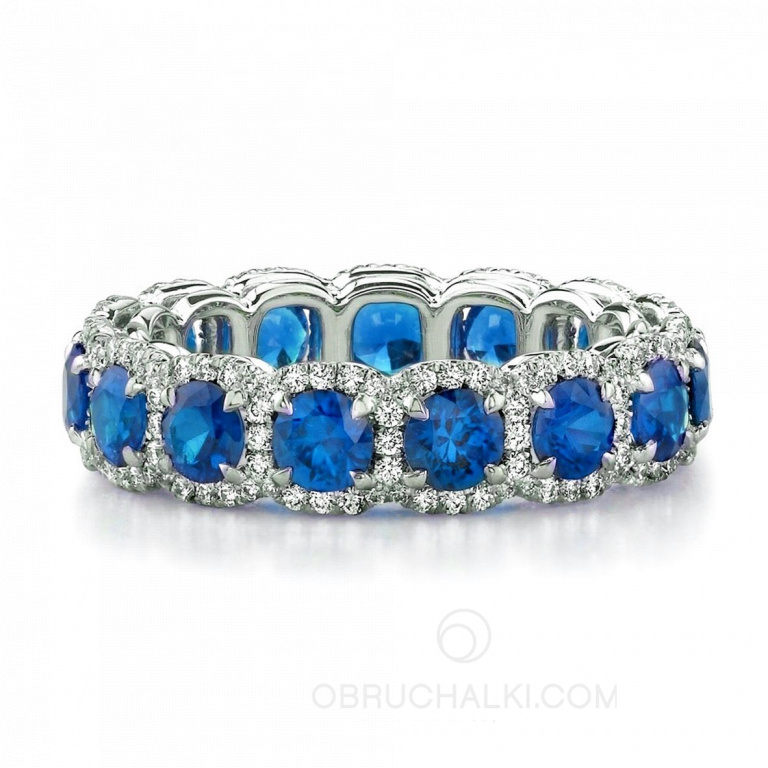 Обручальное кольцо с бриллиантами и сапфирами SAPPHIRE RING