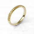 Тонкое женское обручальное кольцо с желтыми бриллиантами BRILLIANT SYMPHONY YELLOW DIAMONDS на заказ фото