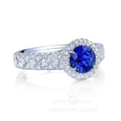 Женское кольцо с сапфиром и бриллиантами BLUE WOMAN RING фото