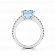 Женское кольцо с голубым топазом и россыпью бриллиантов WHIRLPOOL  на заказ фото 3