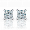 Серьги-пусеты из белого золота с бриллиантами огранки принцесса MYSTERY EARRINGS SIMPLE