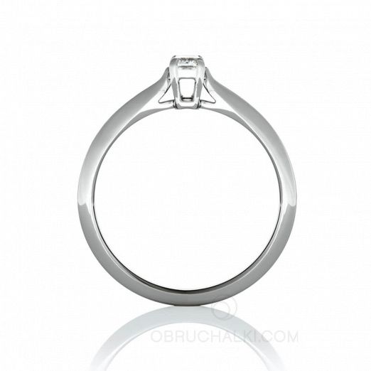 Помолвочное кольцо с бриллиантом изумрудной огранки EMERALD RING на заказ фото 3