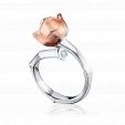 Помолвочное кольцо Пион цветок с бриллиантом PEONY на заказ фото 2