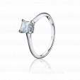 Классическое помолвочное кольцо с квадратным бриллиантом SAY YES на заказ фото