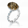 Женское кольцо из белого золота с крупным цитрином огранки овал CITRINE TRADITION