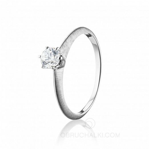 Помолвочное кольцо с одним бриллиантом DIAMOND DREAM на заказ фото