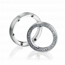 Парные обручальные кольца с черными бриллиантами CROP BLACK DIAMOND фото