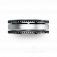 Мужское обручальное кольцо с матовой поверхностью с черными бриллиантами COMBO BONNIE & CLYDE на заказ фото 2