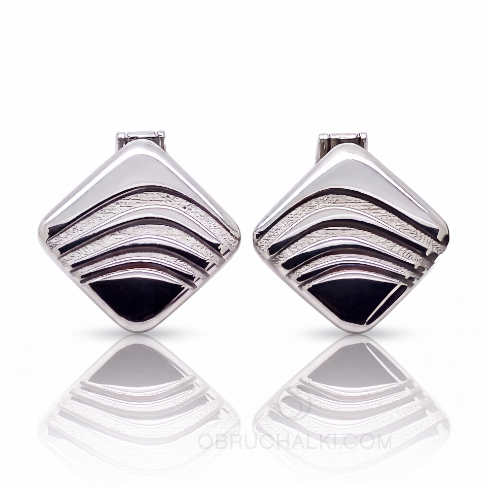 Серебряные запонки для нефтяной компании на заказ