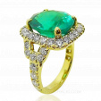 Женский перстень с зелёным изумрудом и бриллиантами Esmeralda на заказ фото 2