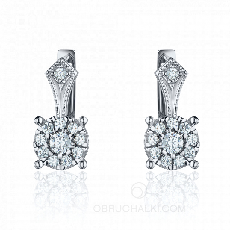 Элегантные серьги из белого золота ELEGANT CIRCLE