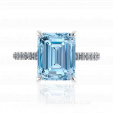 Женское кольцо с голубым топазом и россыпью бриллиантов WHIRLPOOL  на заказ фото