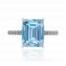 Женское кольцо с голубым топазом и россыпью бриллиантов WHIRLPOOL  фото