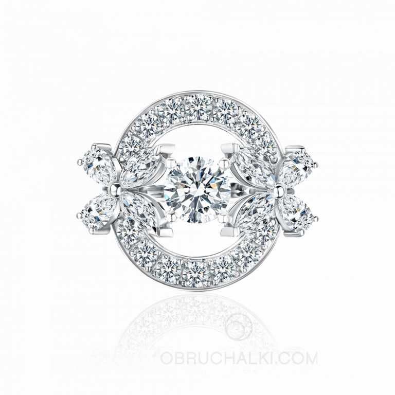 Коктейльное женское кольцо с бриллиантами CELESTIAL CLUSTER RING