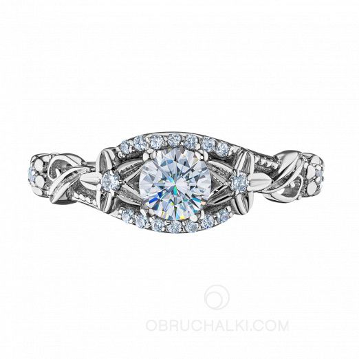 Помолвочное кольцо с цветами и бриллиантами MYSTIC FLOWER на заказ фото 2