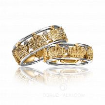 Венчальные кольца Корона MONARСH с бриллиантами фото