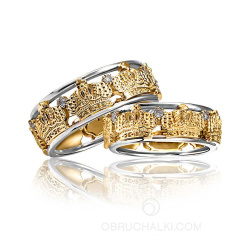 Венчальные кольца Корона MONARСH с бриллиантами фото