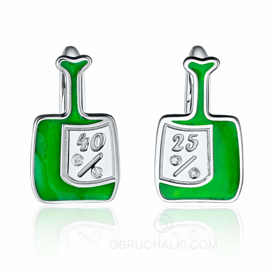 Оригинальные серьги GREEN BOTTLE фото